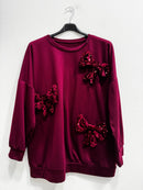 Felpa fiocchi paillettes