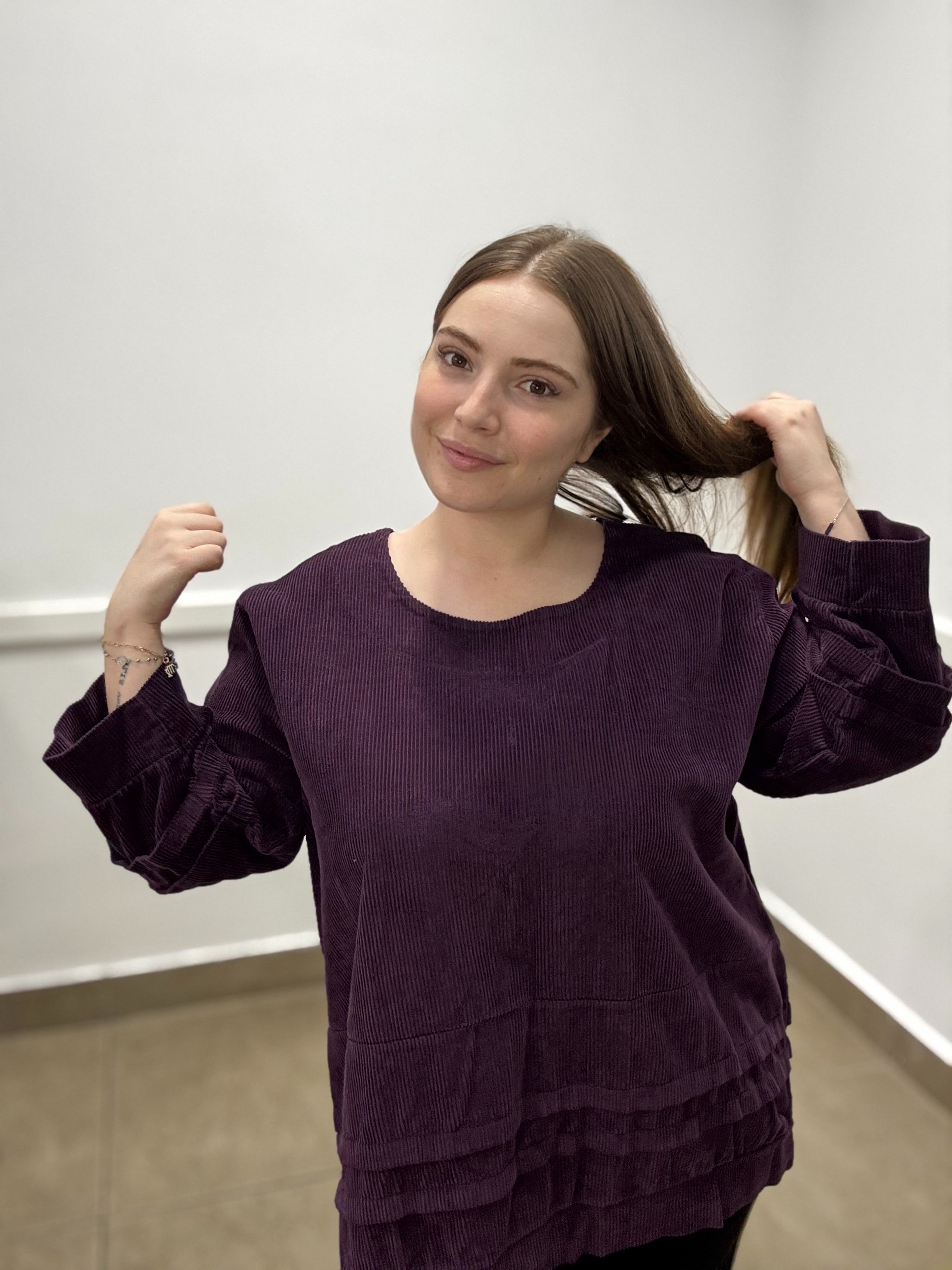 Blusa velluto di cotone