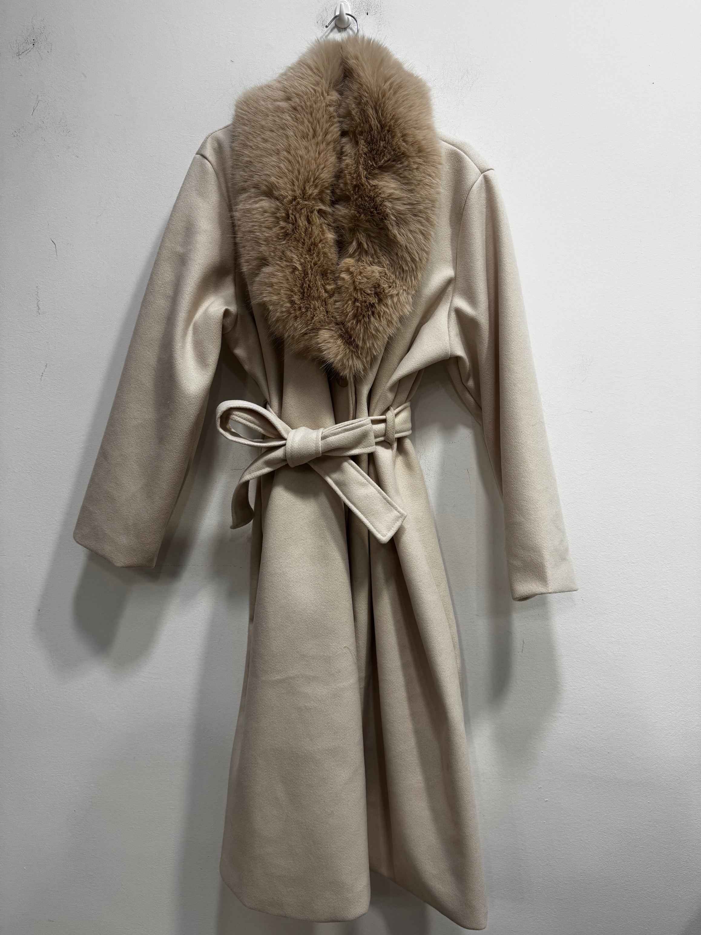 Cappotto foderato collo Ecopelliccia