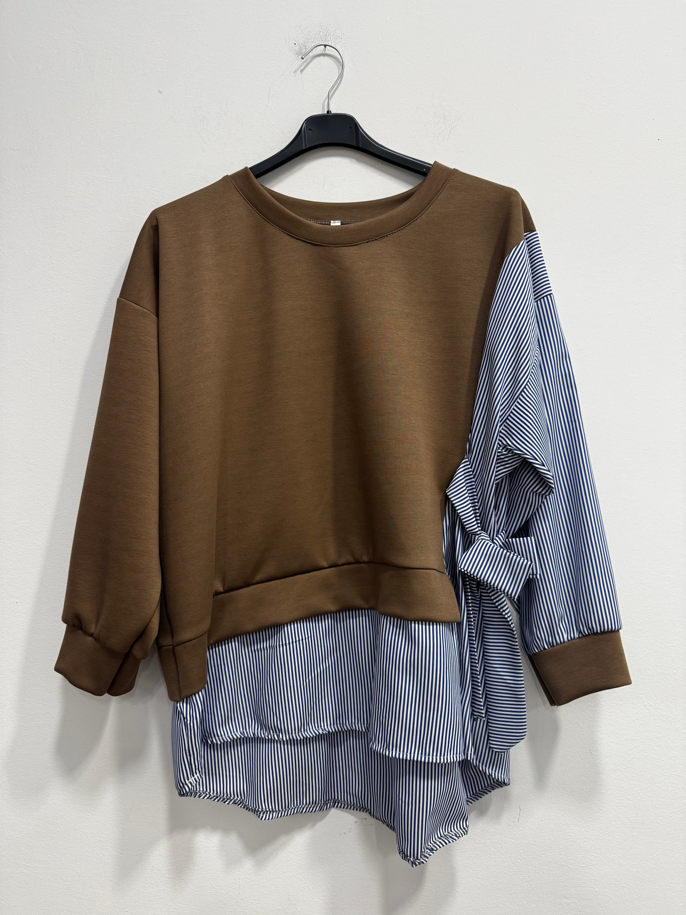 Felpa camicia righe