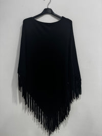 Poncho maglina con frange