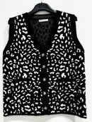 Gilet peluche maculato