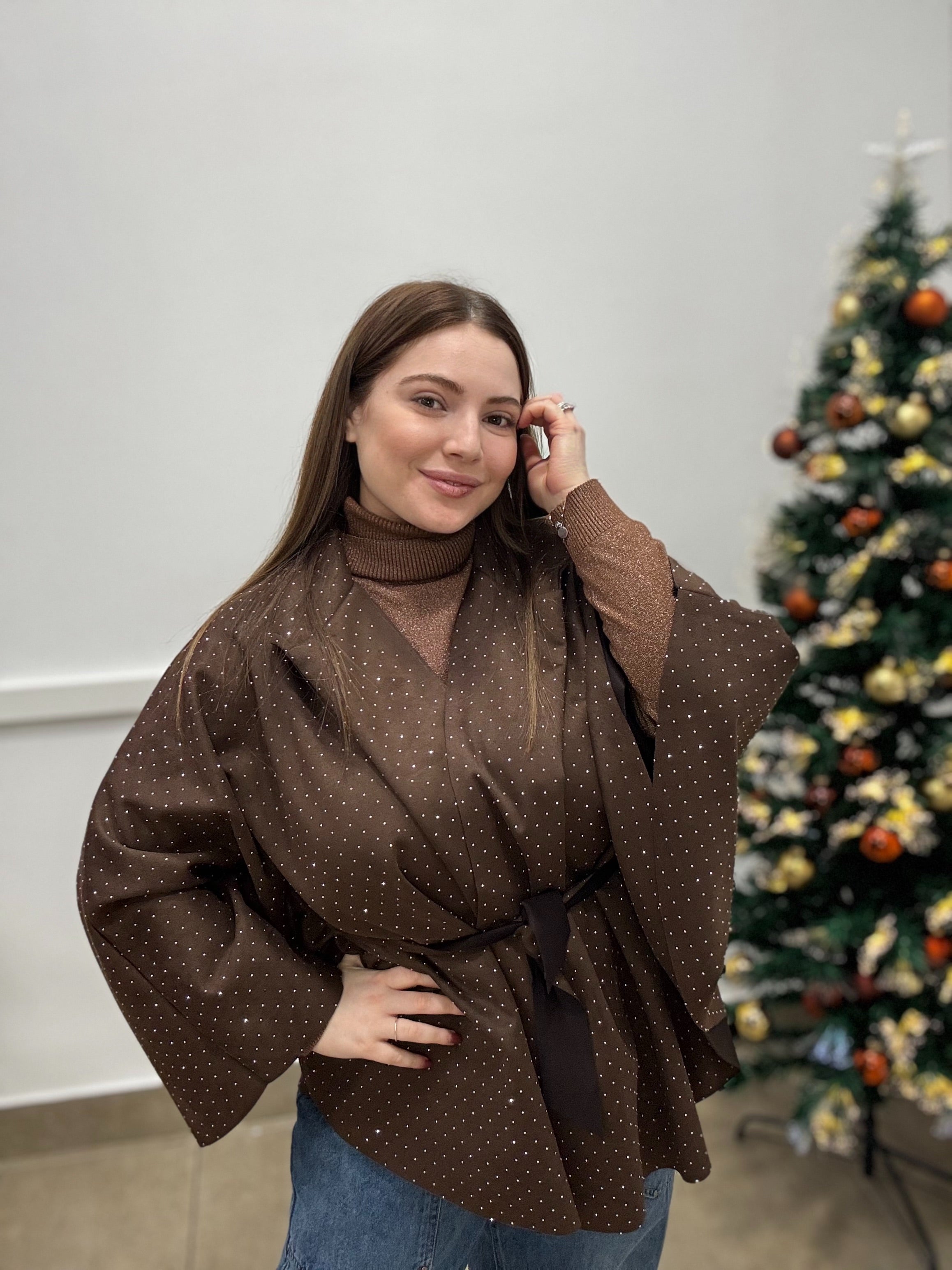 Rennino mantella strass