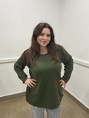Blusa girocollo felpata