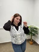 Gilet peluche maculato