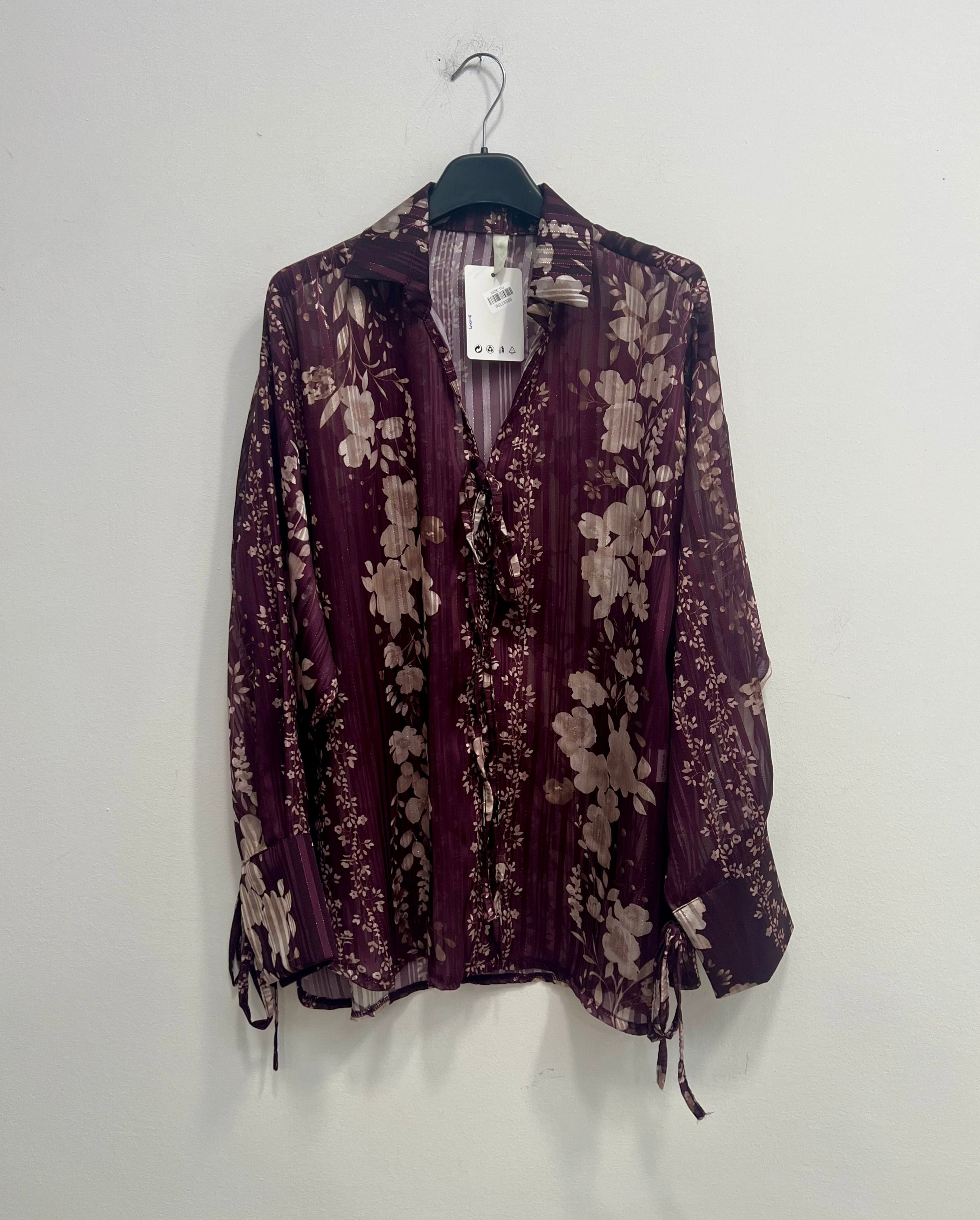 Blusa lurex fiorata