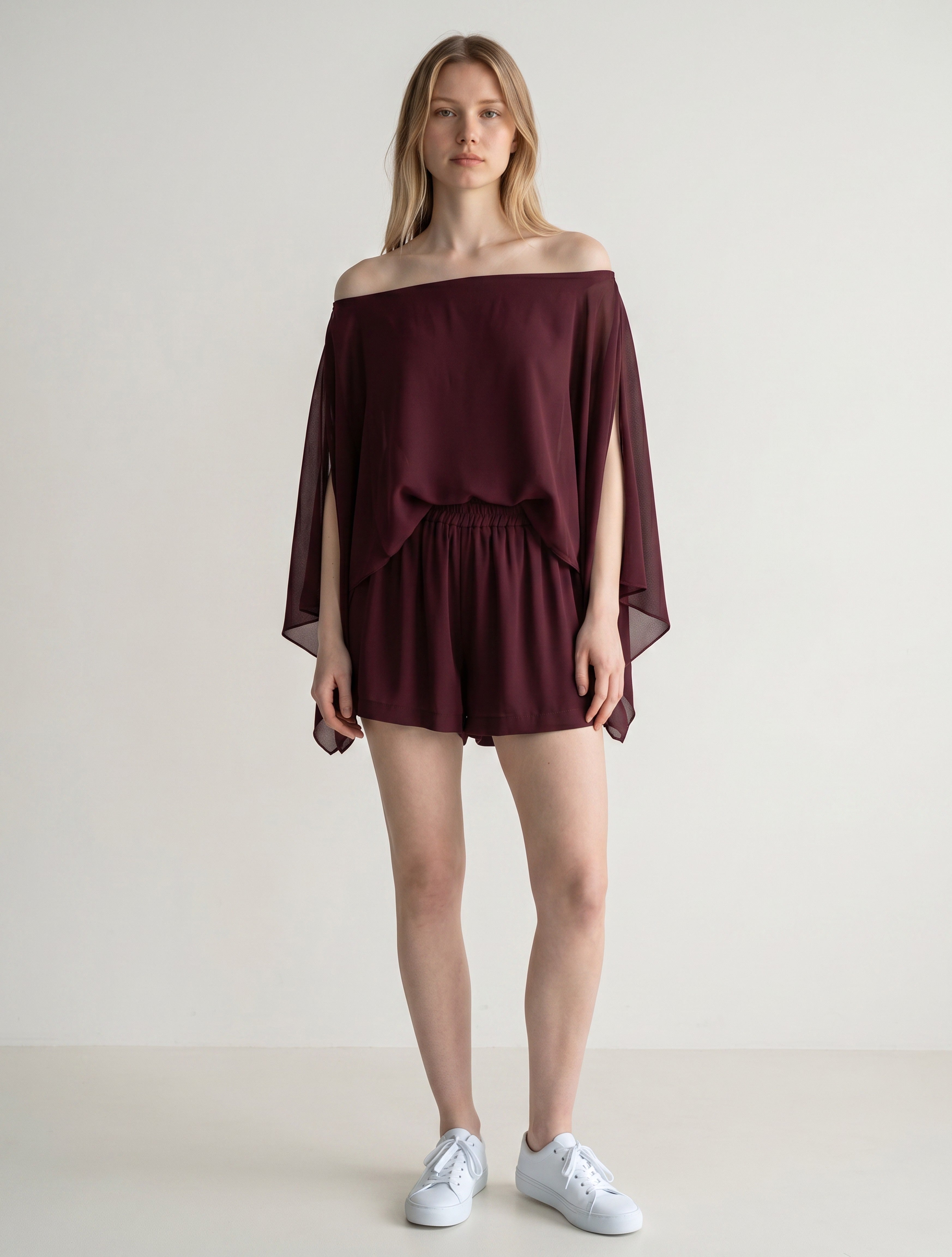 Coordinato "Aura" Blusa Off-Shoulder e Shorts