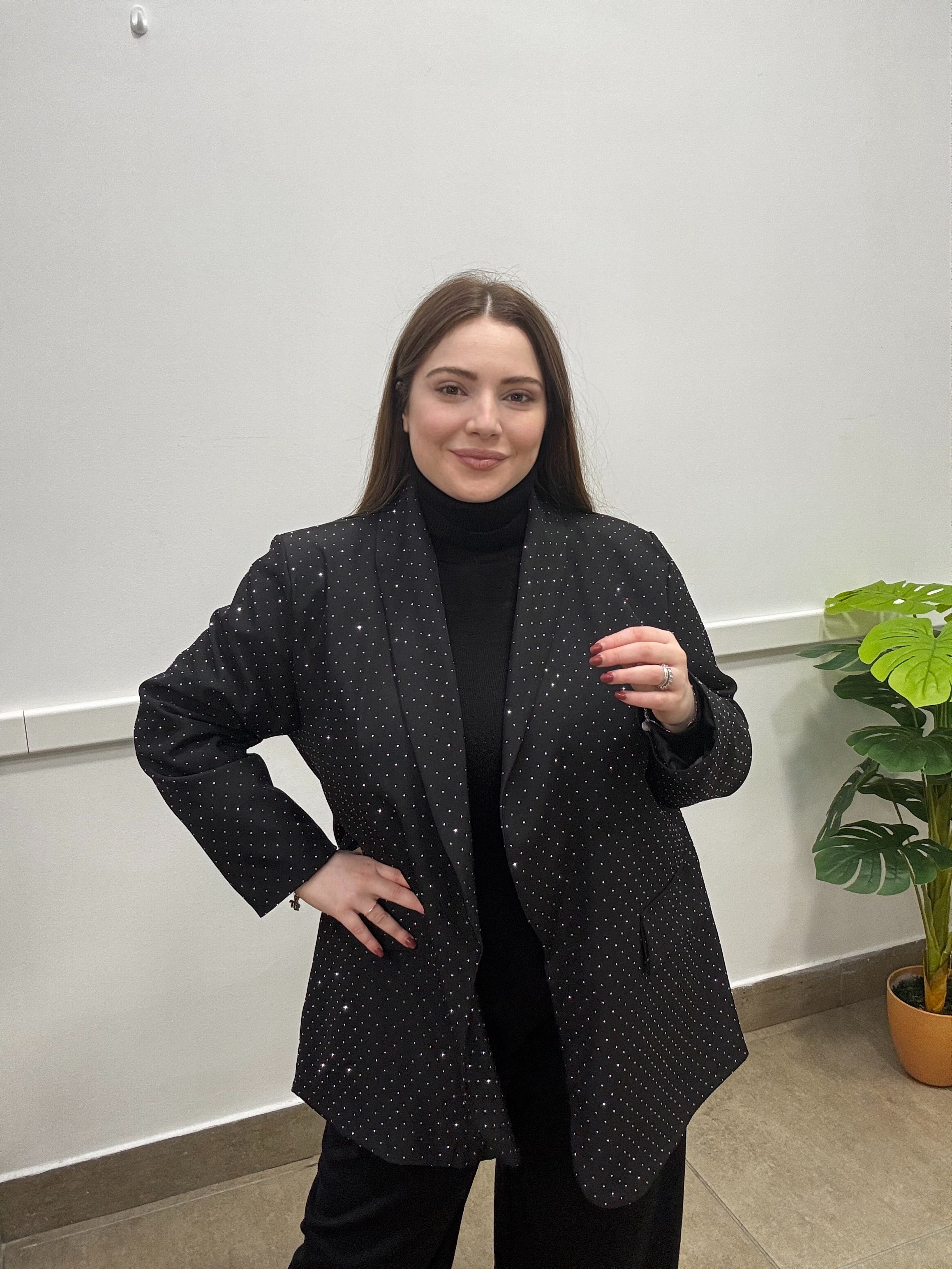 Giacca foderata strass