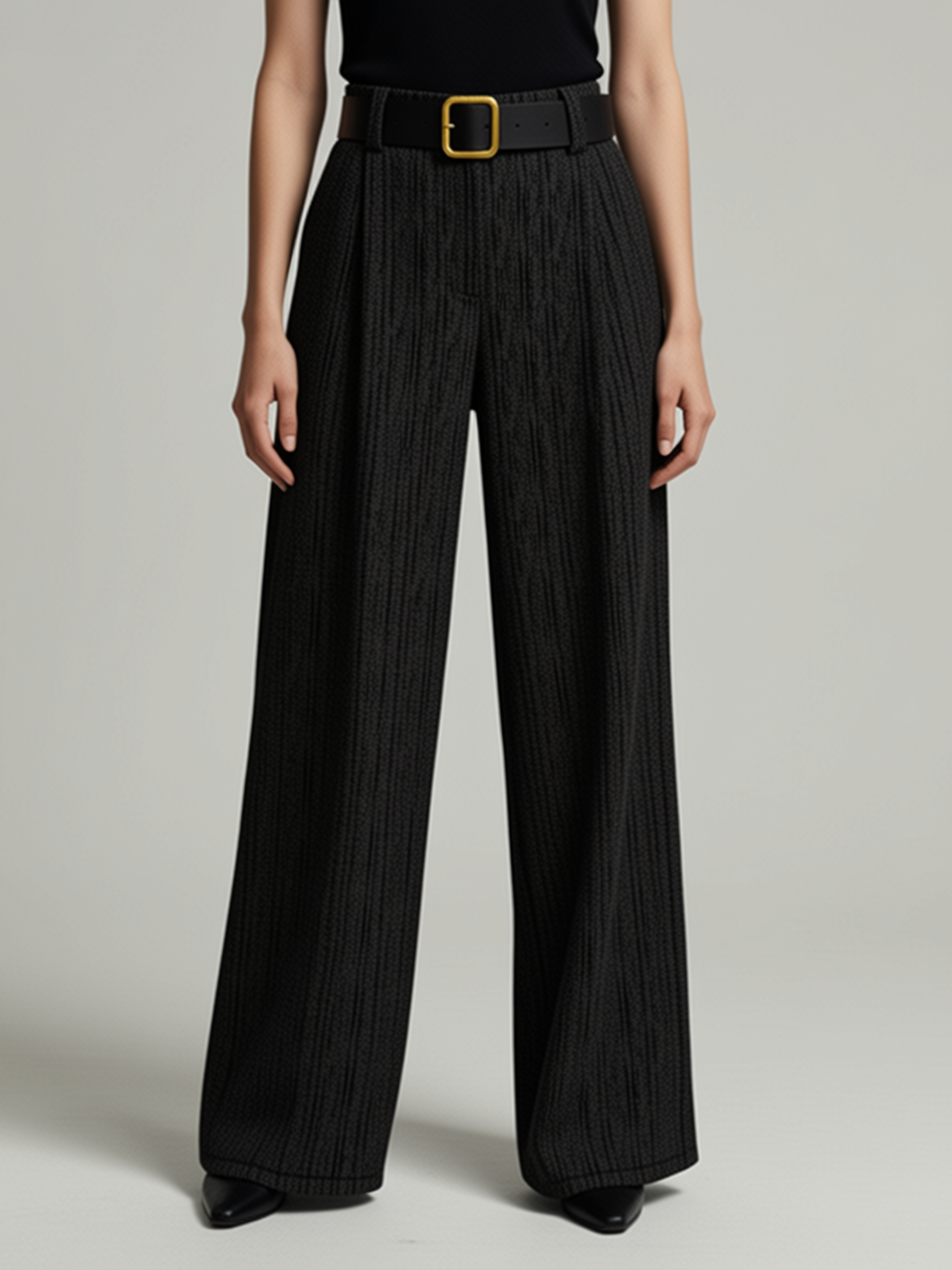 Pantalone Sartoriale a Gamba Larga con Cintura