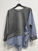 Felpa camicia righe