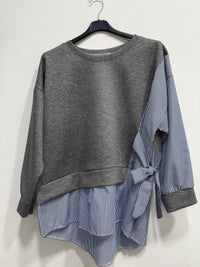 Felpa camicia righe
