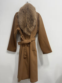 Cappotto foderato collo Ecopelliccia