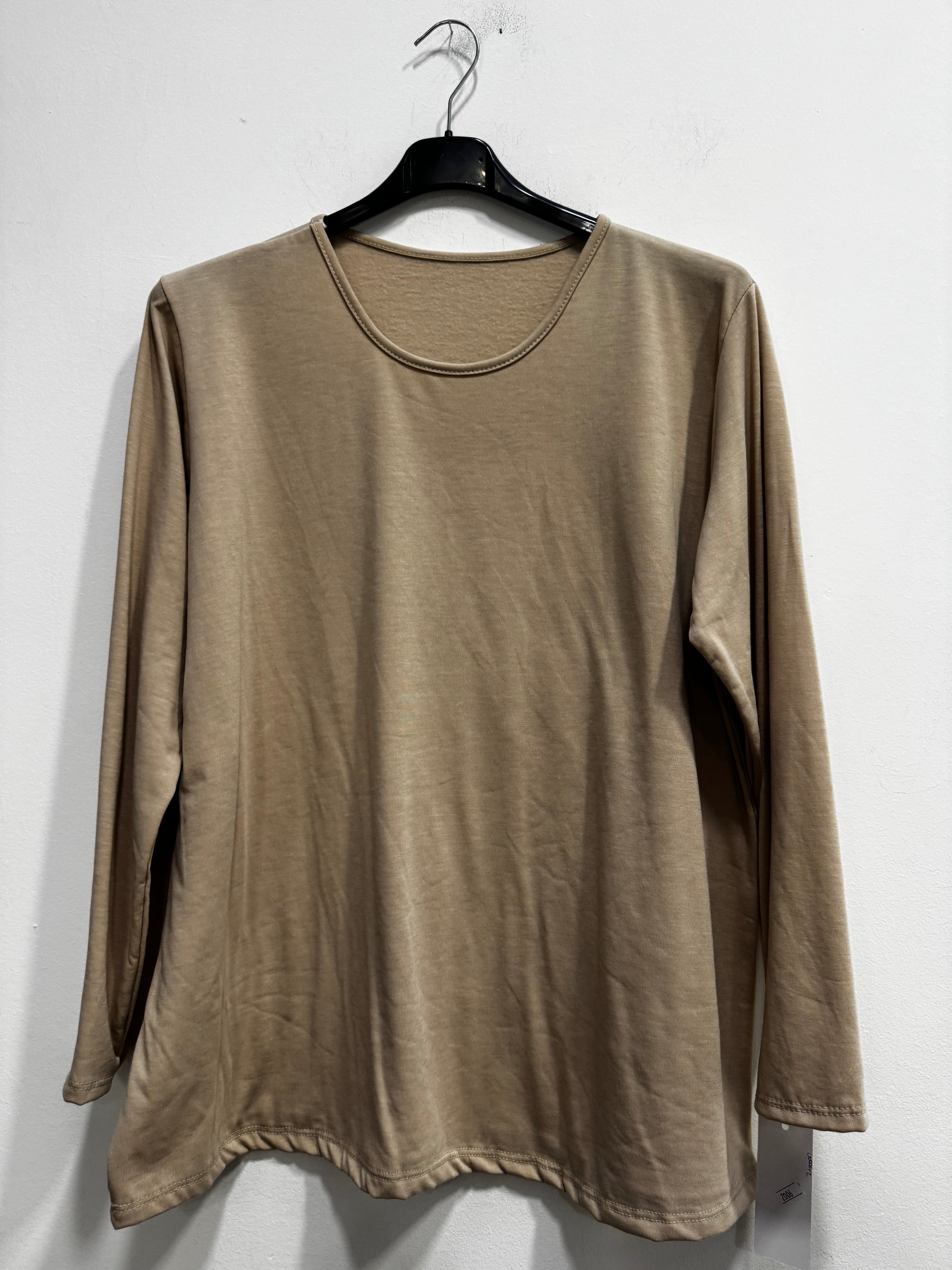 Blusa girocollo felpata