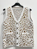 Gilet peluche maculato