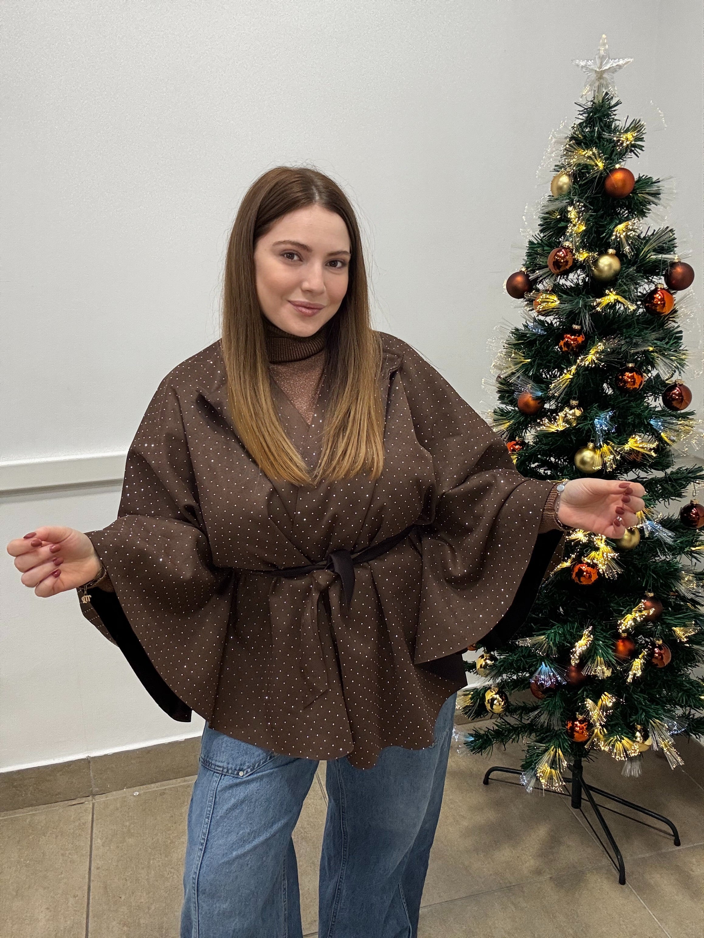 Rennino mantella strass