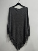 Poncho maglina con frange