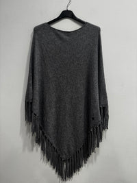 Poncho maglina con frange