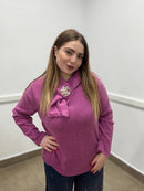 Blusa pile quadrifoglio