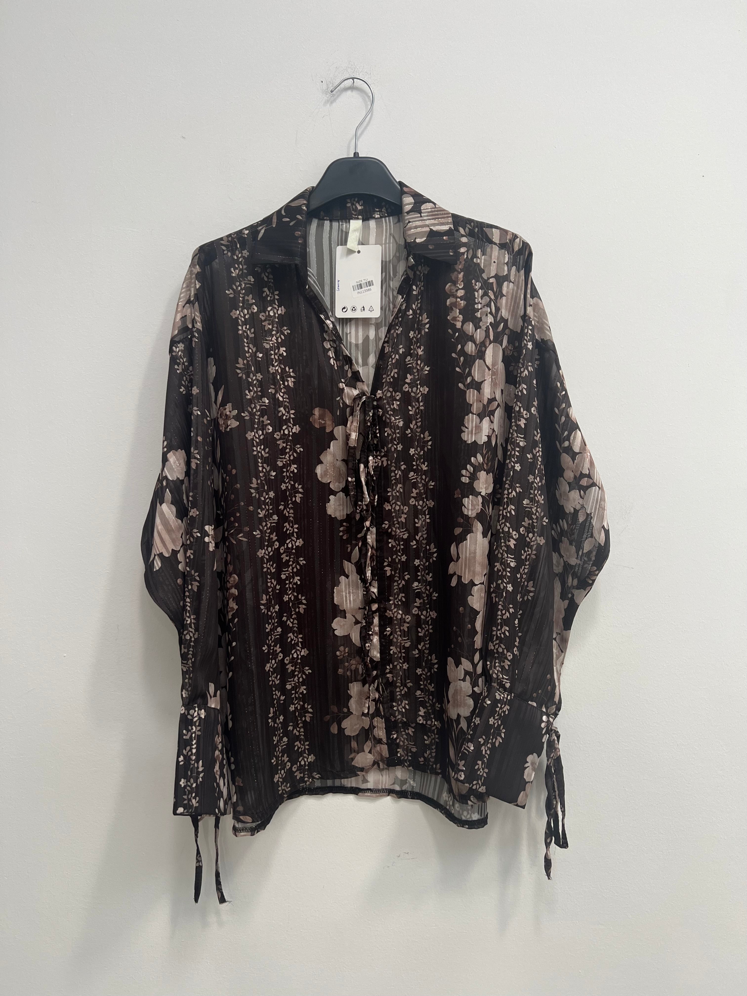 Blusa lurex fiorata