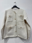 Cardigan peluche decorato