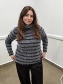 Dolcevita peluche righe