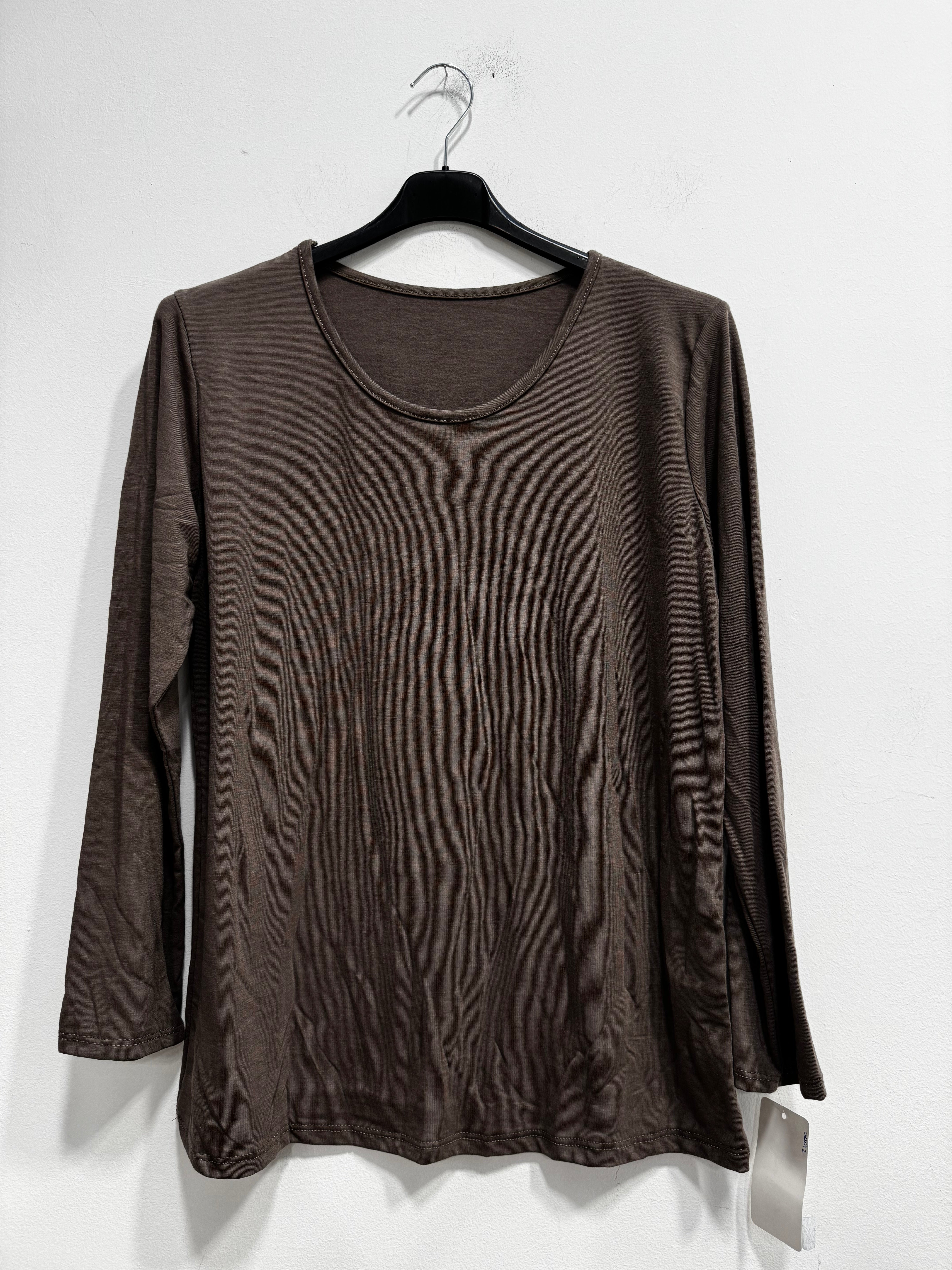 Blusa girocollo felpata