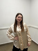 Camicia effetto seta taglia unica curvy