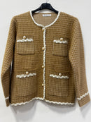 Cardigan peluche decorato