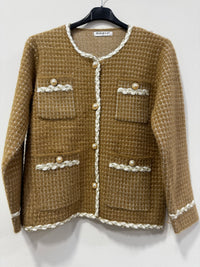 Cardigan peluche decorato