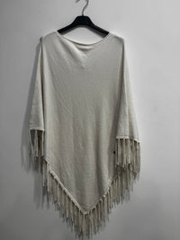 Poncho maglina con frange