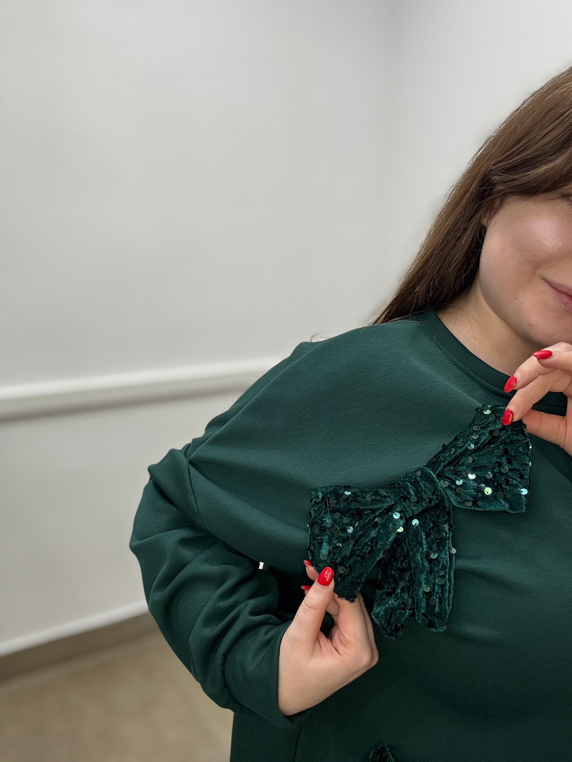 Felpa fiocchi paillettes