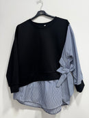 Felpa camicia righe