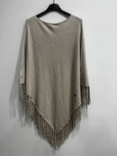 Poncho maglina con frange