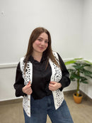 Gilet peluche maculato