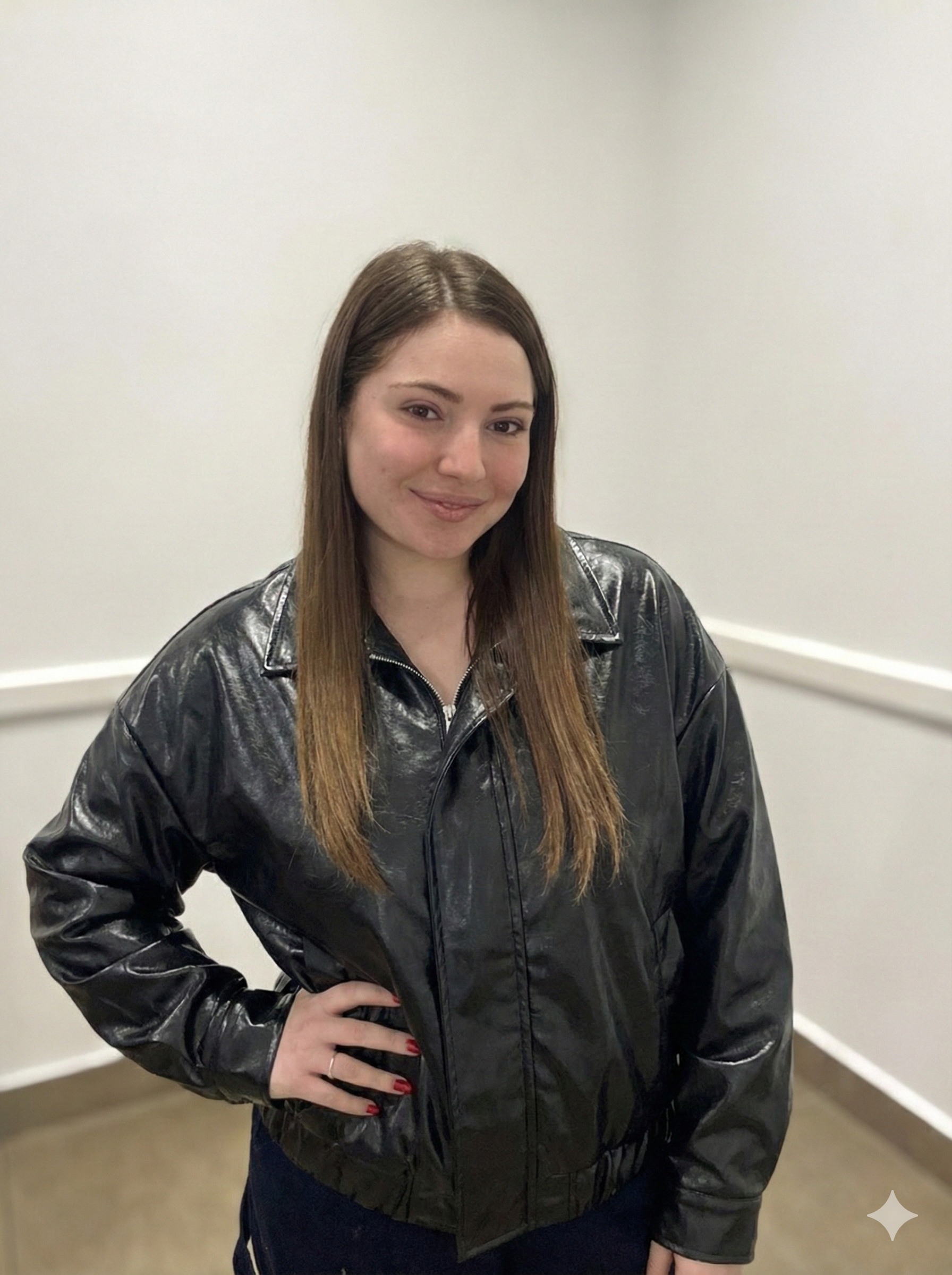 Giacca oversize in similpelle