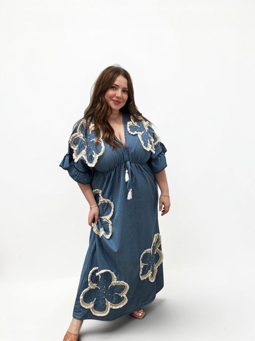 Abito flora denim