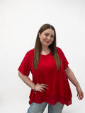 Blusa georgette asimmetrica