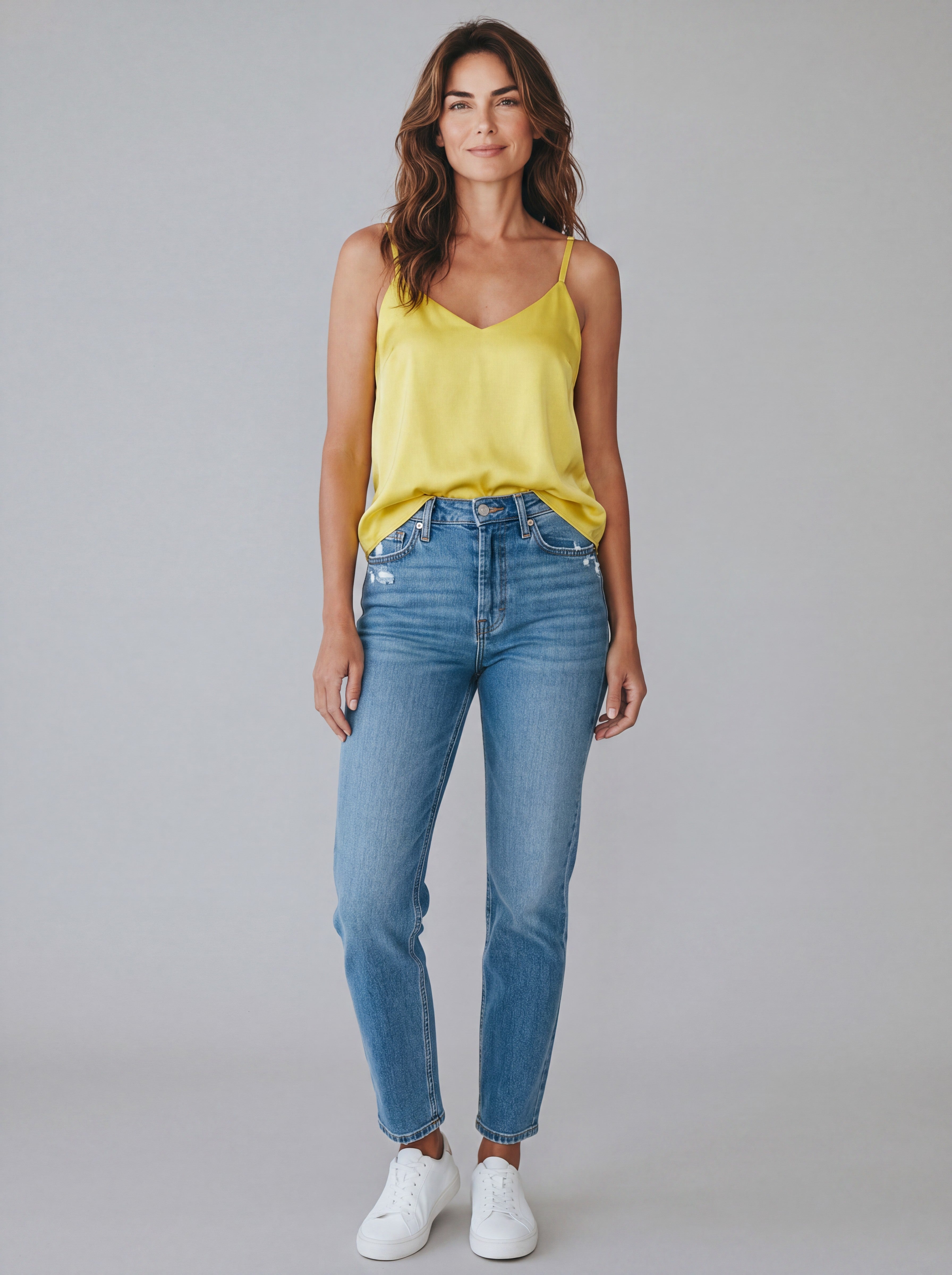 Top Canotta Satin con Spalline Larghe