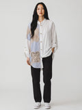 Camicia Fluida in Viscosa con Colletto e Scollo a V