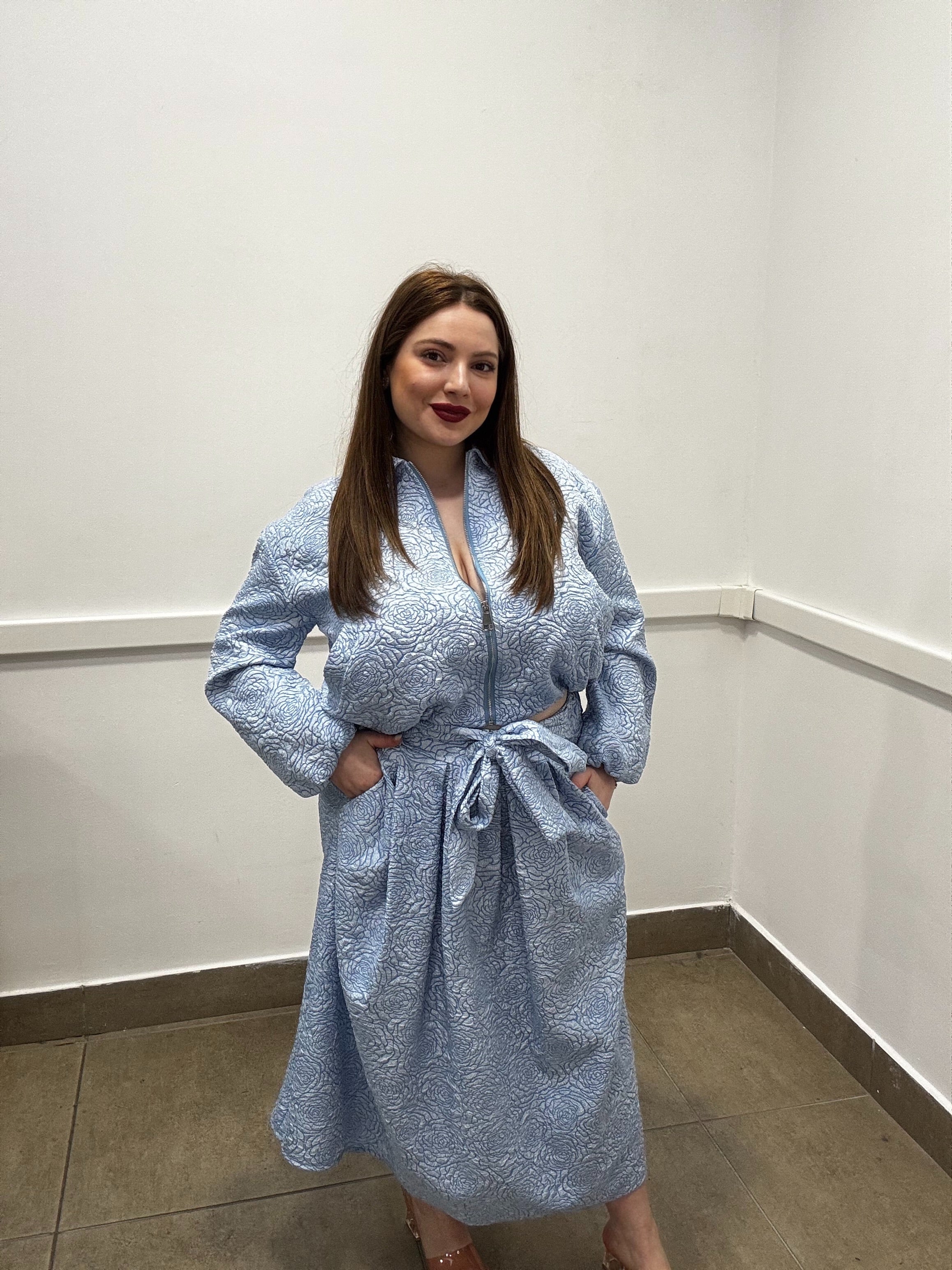 Completo Bon Ton Jacquard con Gonna a Fiocco