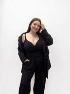 Body Bustier "Night Diamond" modellante – Coppe Strutturate e Bordi in Pizzo
