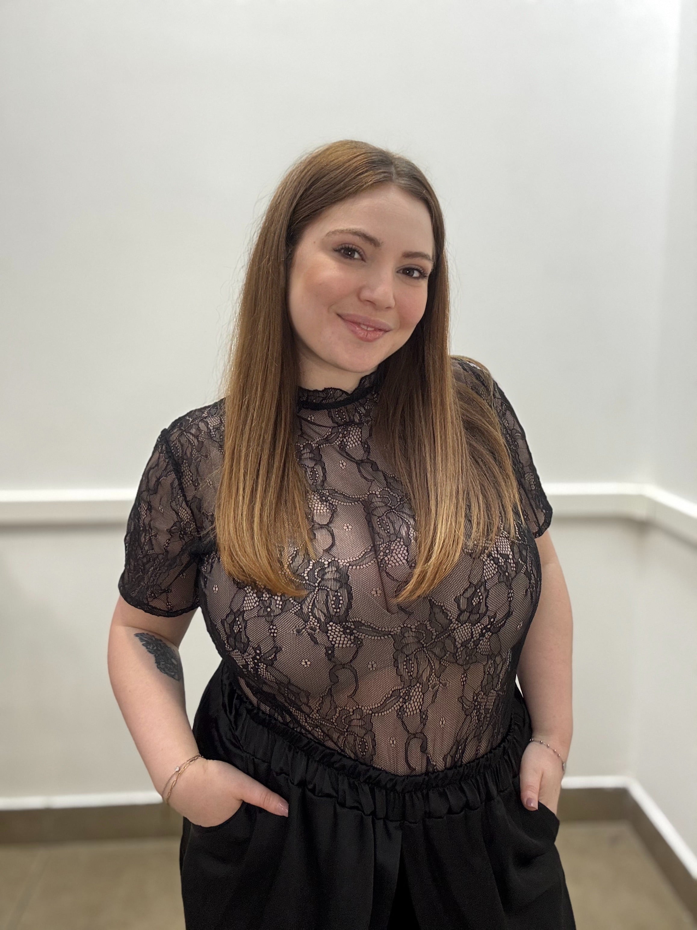 T-shirt in Pizzo Floreale Ethereal