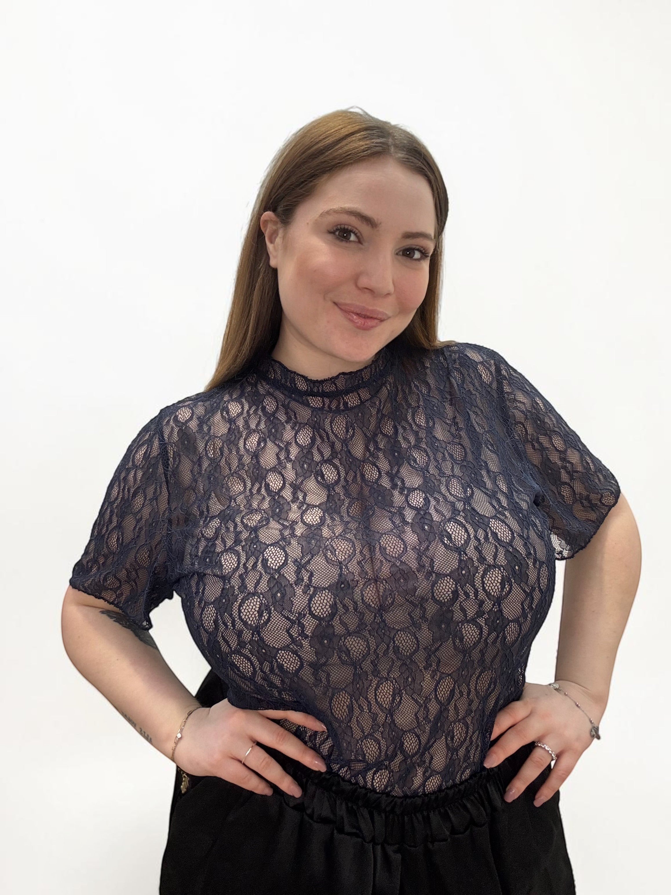 T-shirt in Pizzo Floreale Ethereal