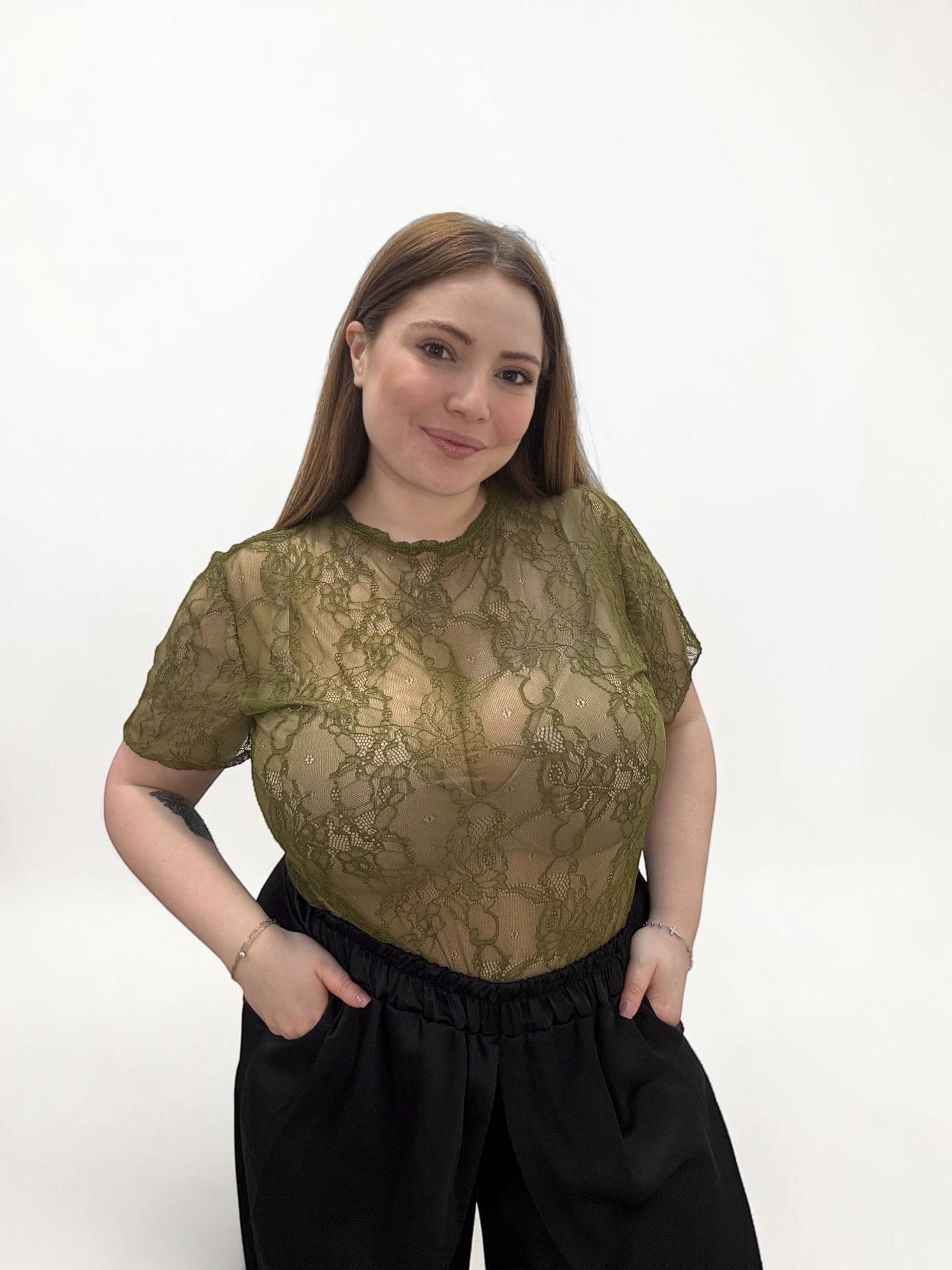 T-shirt in Pizzo Floreale Ethereal