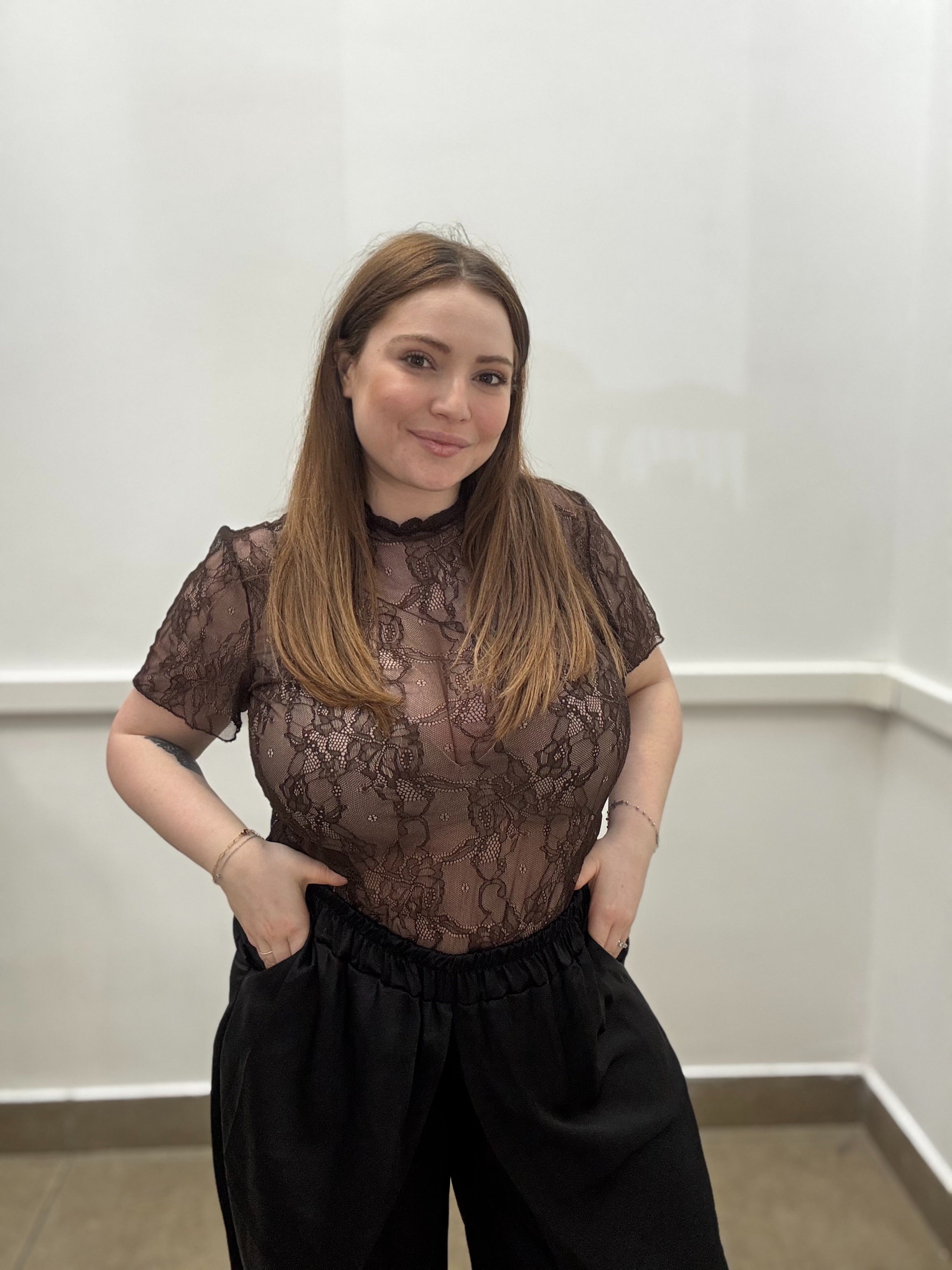 T-shirt in Pizzo Floreale Ethereal