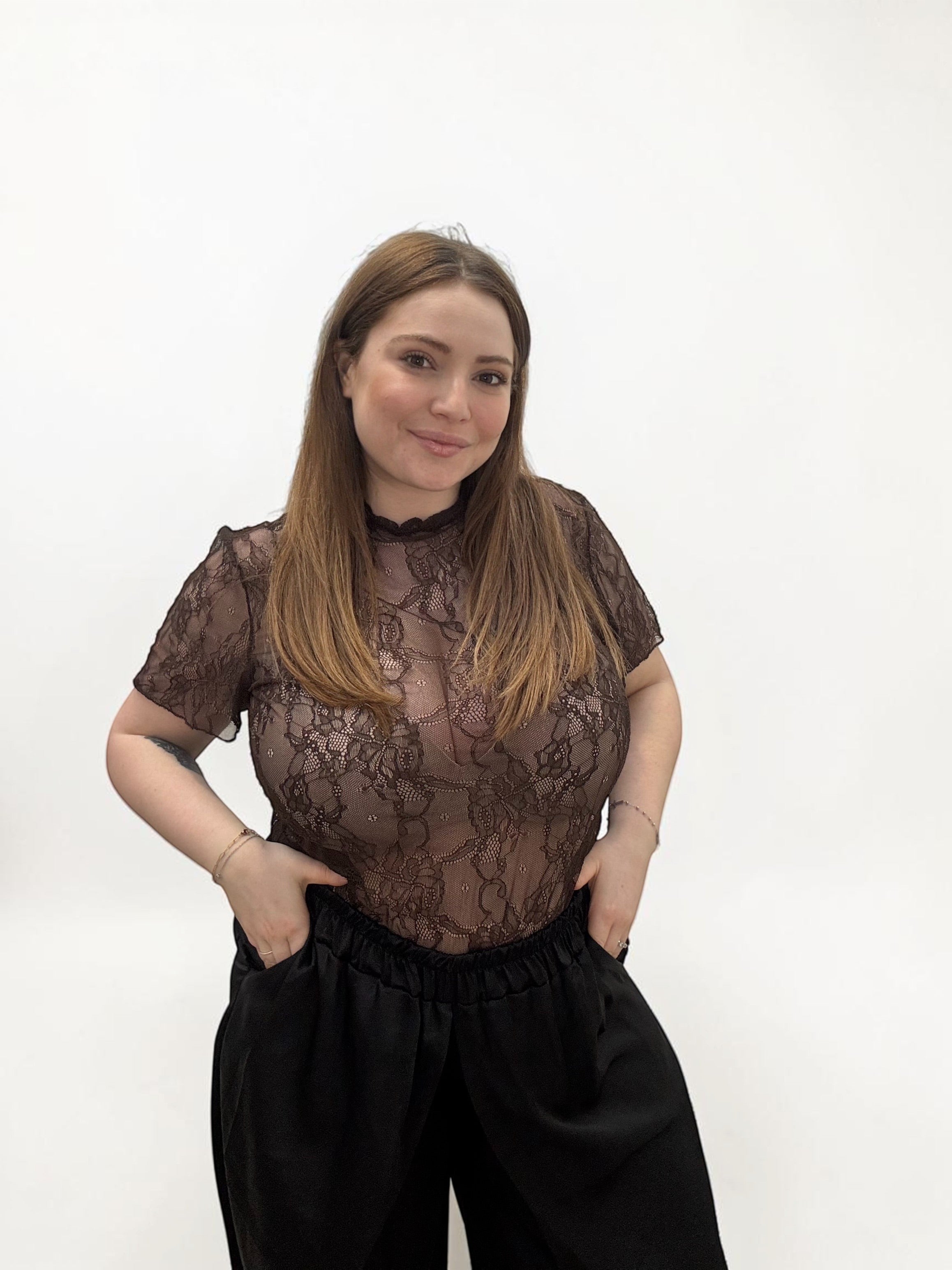 T-shirt in Pizzo Floreale Ethereal