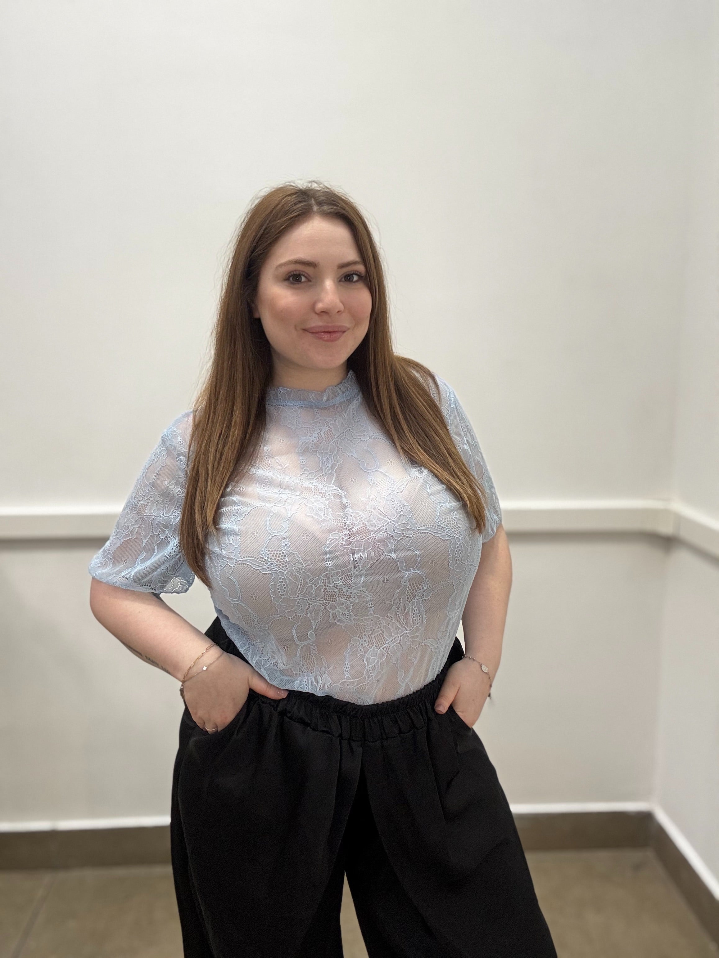 T-shirt in Pizzo Floreale Ethereal