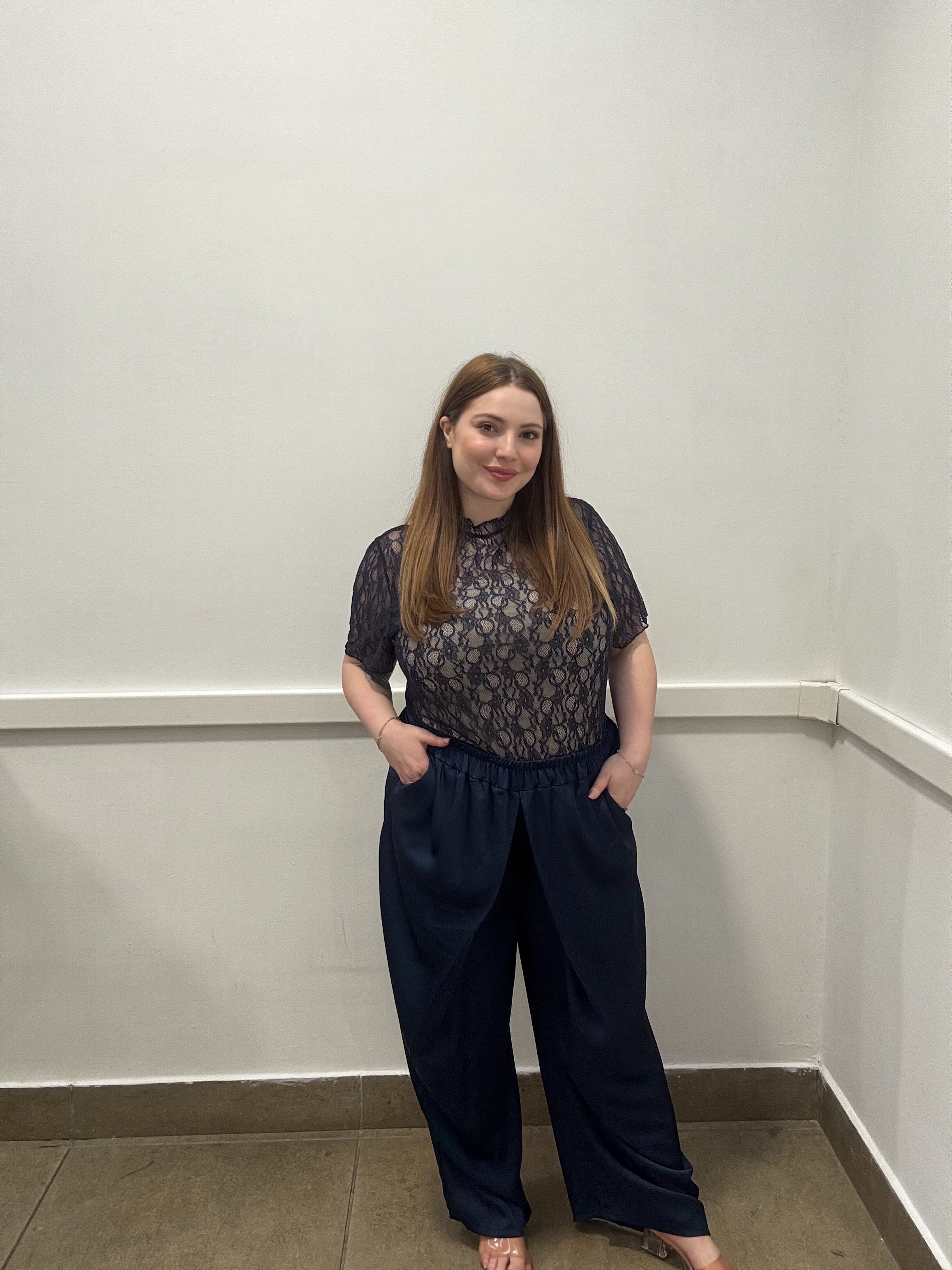 Pantalone Palazzo a Portafoglio in Satin – Effetto Raso