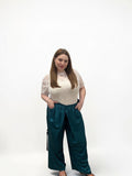 Pantalone Palazzo a Portafoglio in Satin – Effetto Raso