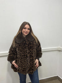 Giacca ecopelliccia animalier